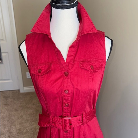 Reitmans Red Sleeveless A-Line Midi Dress - Picture 8 of 11